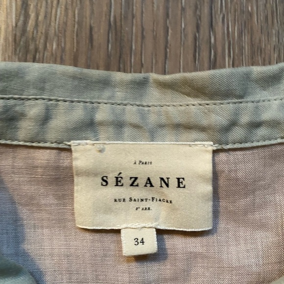 Sézane Striped Lace Ramie Blouse Spring 24 Fairy Whimsical 34 Cottagecore Dainty - Picture 4 of 7